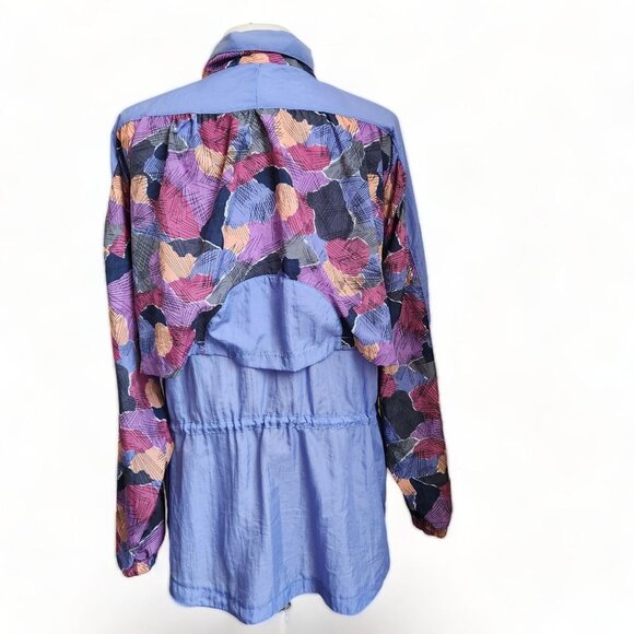 Vintage 90s Reebok Purple‎ Abstract Hooded Full Zip Track Long Jacket Size L - Picture 4 of 14